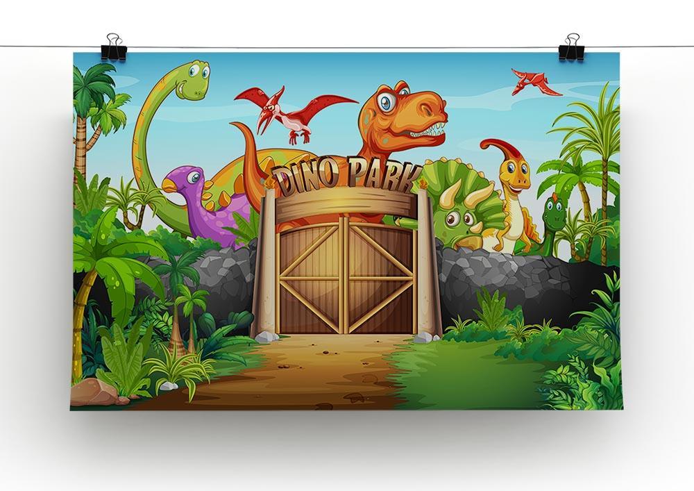 Dinosaurs living in Dino park Canvas Print or Poster - Canvas Art Rocks - 2