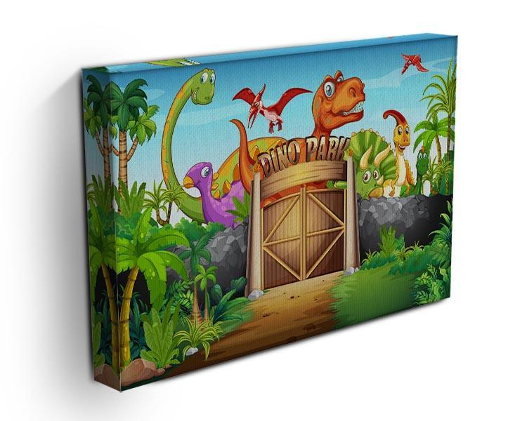 Dinosaurs living in Dino park Canvas Print or Poster - Canvas Art Rocks - 3
