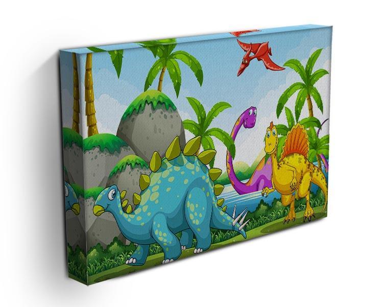 Dinosaurs living in the jungle Canvas Print or Poster - Canvas Art Rocks - 3