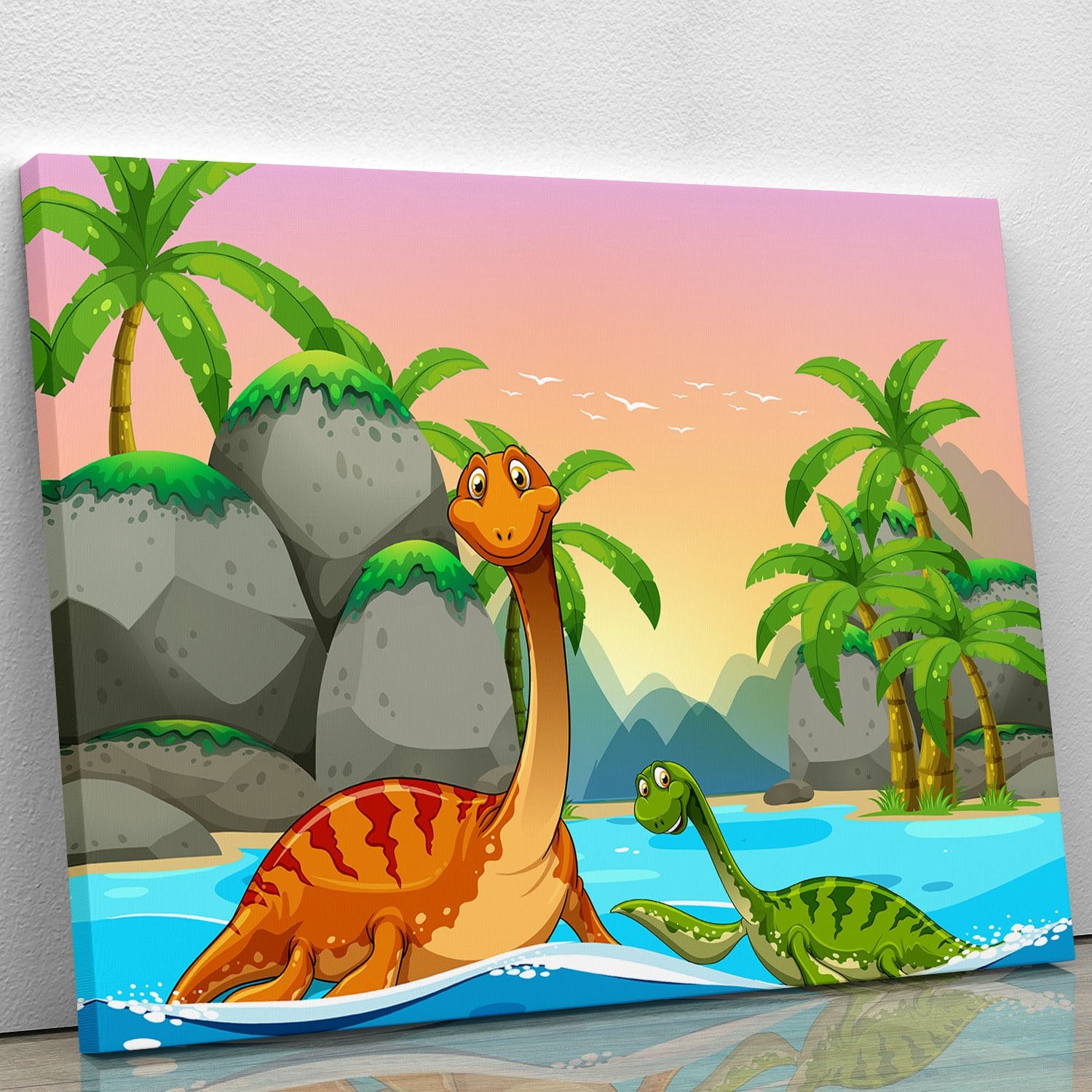 Dinosaurs living in the ocean Canvas Print or Poster