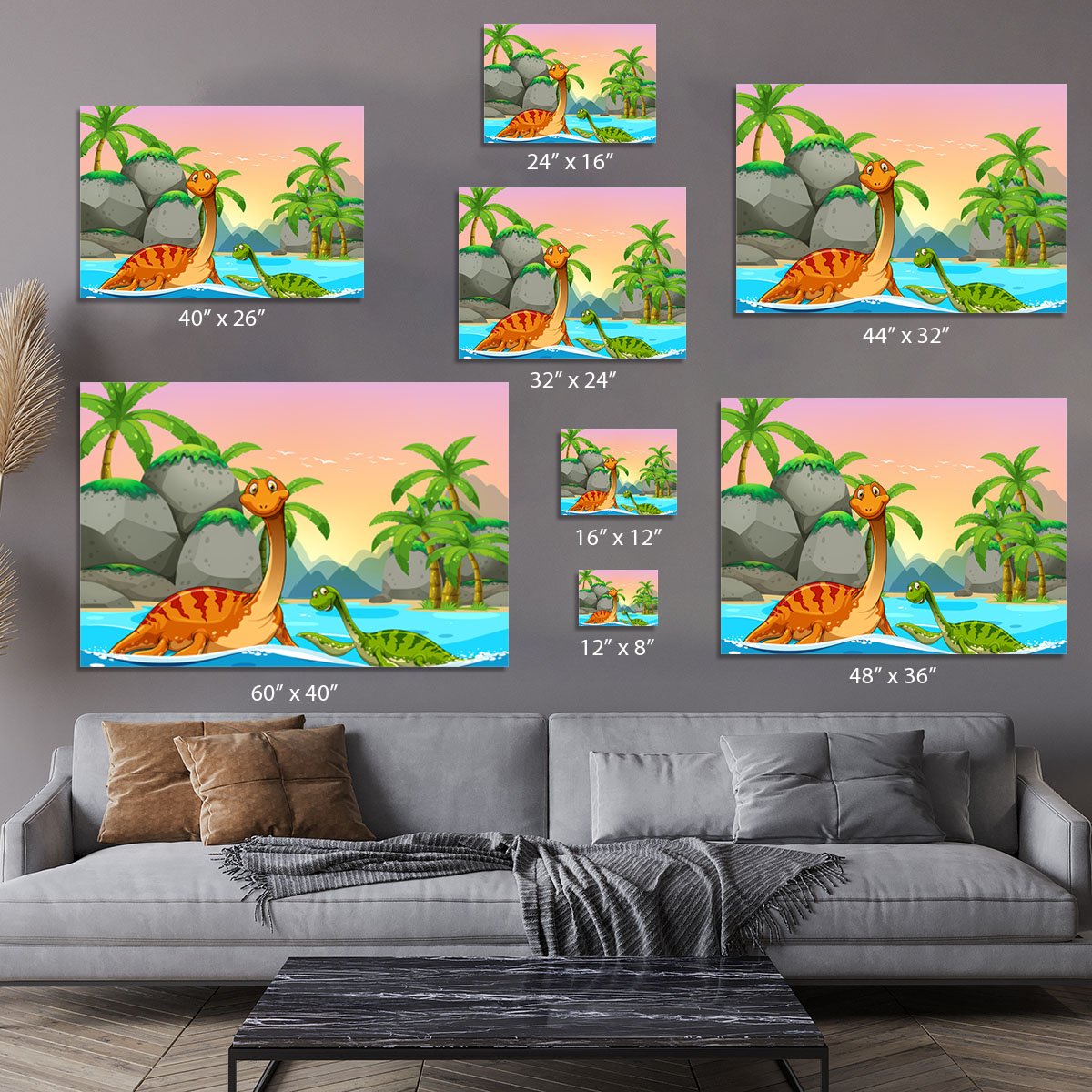 Dinosaurs living in the ocean Canvas Print or Poster