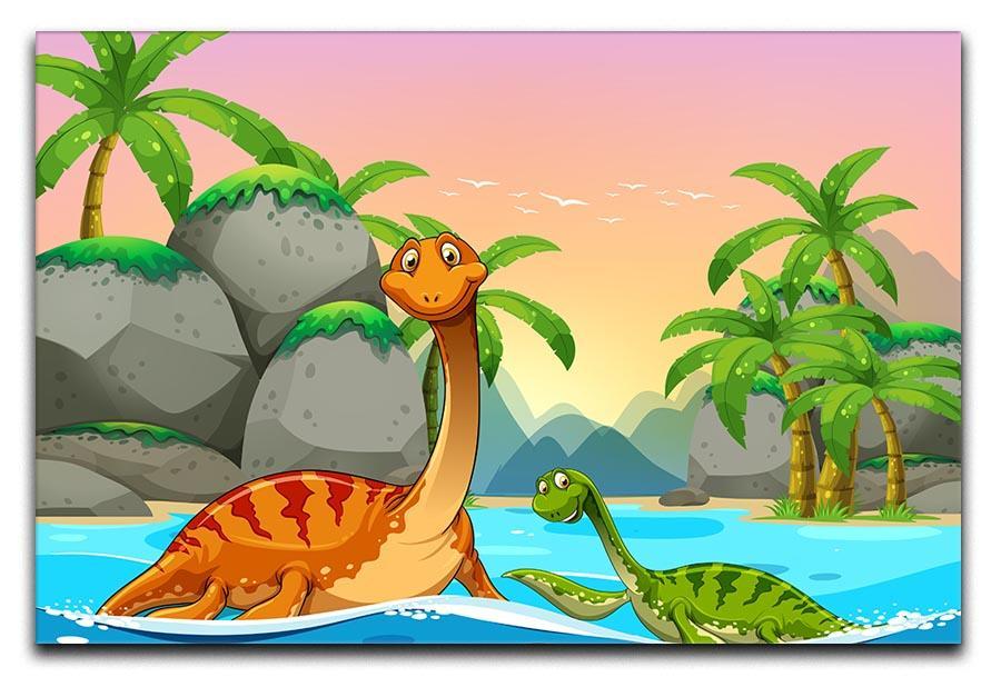 Dinosaurs living in the ocean Canvas Print or Poster  - Canvas Art Rocks - 1