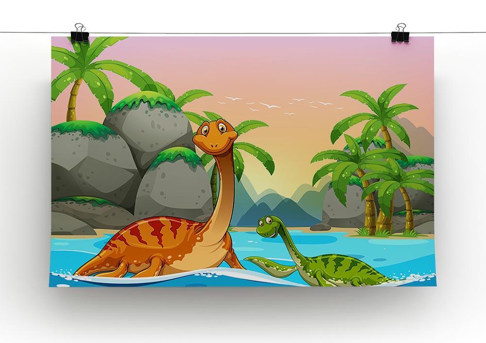 Dinosaurs living in the ocean Canvas Print or Poster - Canvas Art Rocks - 2