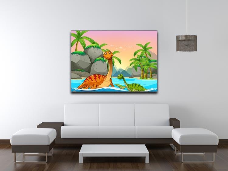 Dinosaurs living in the ocean Canvas Print or Poster - Canvas Art Rocks - 4