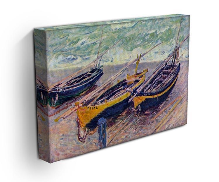 Dock of etretat three fishing boats by Monet Canvas Print & Poster - Canvas Art Rocks - 3