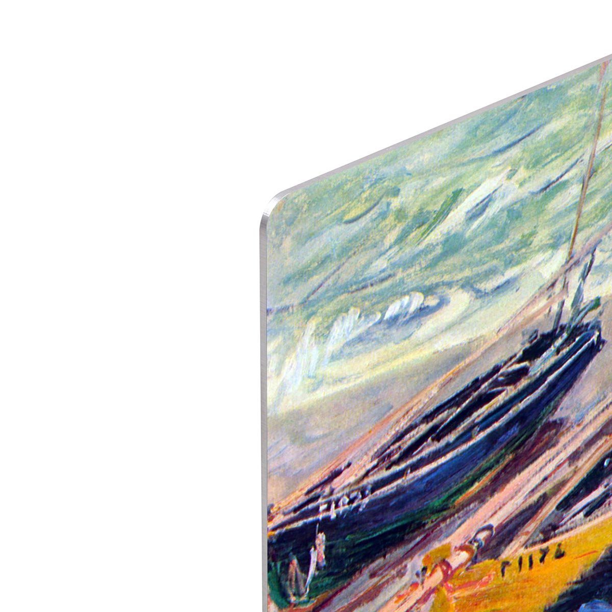 Dock of etretat three fishing boats by Monet HD Metal Print