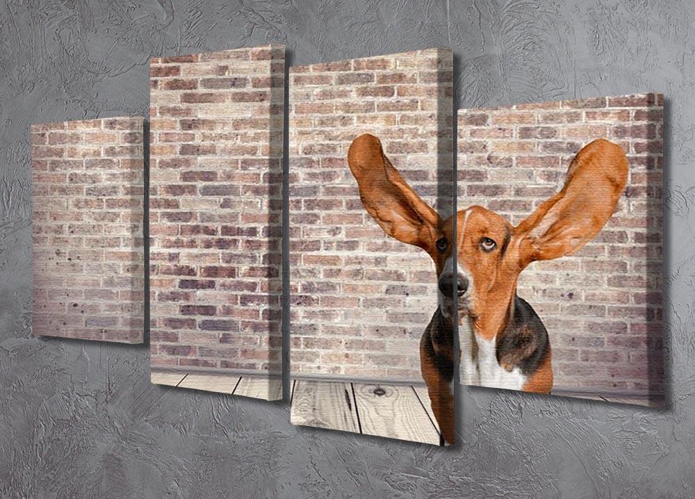 Dog Listening Animal Ear 4 Split Panel Canvas - Canvas Art Rocks - 2