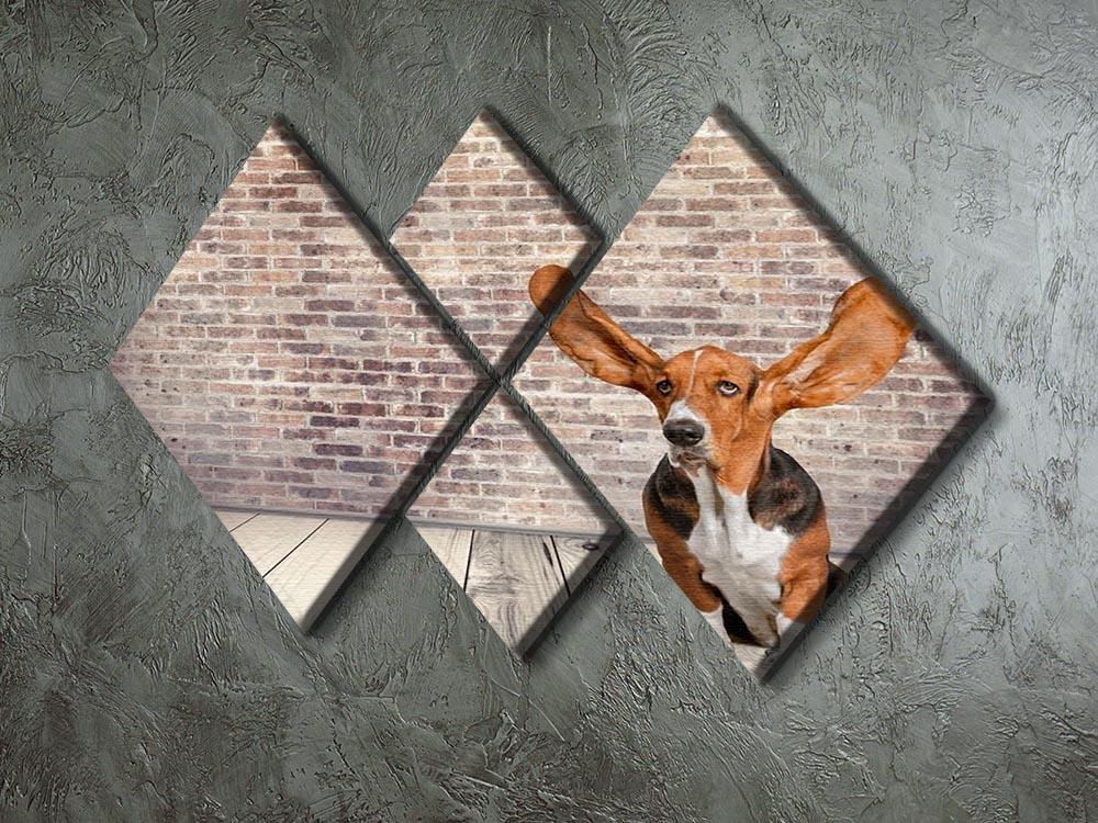 Dog Listening Animal Ear 4 Square Multi Panel Canvas - Canvas Art Rocks - 2