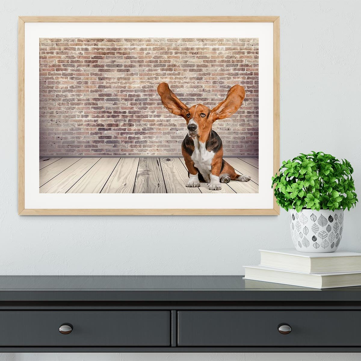 Dog Listening Animal Ear Framed Print - Canvas Art Rocks - 3