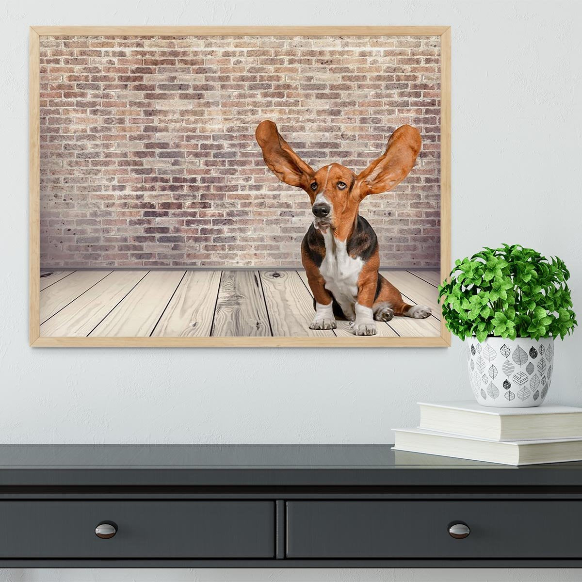 Dog Listening Animal Ear Framed Print - Canvas Art Rocks - 4