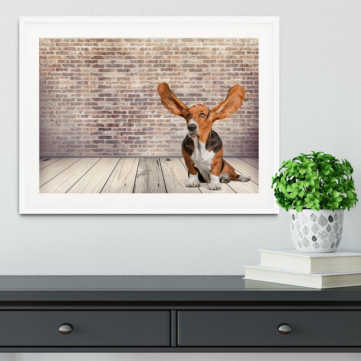 Dog Listening Animal Ear Framed Print - Canvas Art Rocks - 5