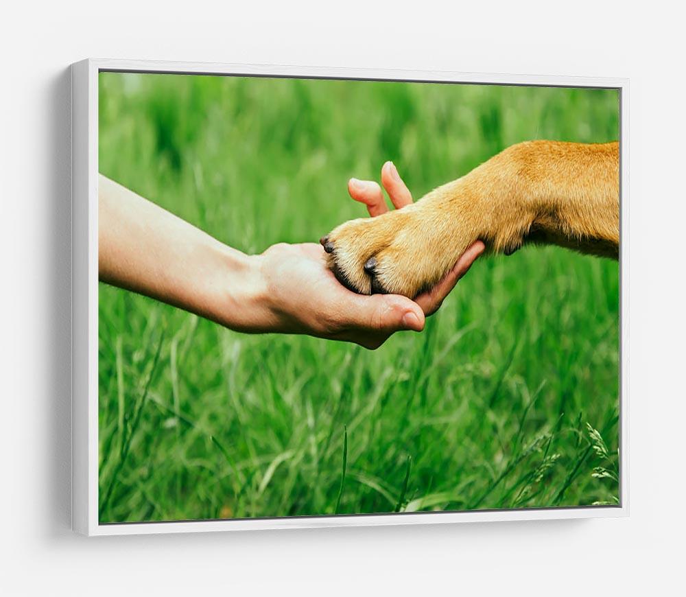 Dog paw and human hand are doing handshake HD Metal Print - Canvas Art Rocks - 7