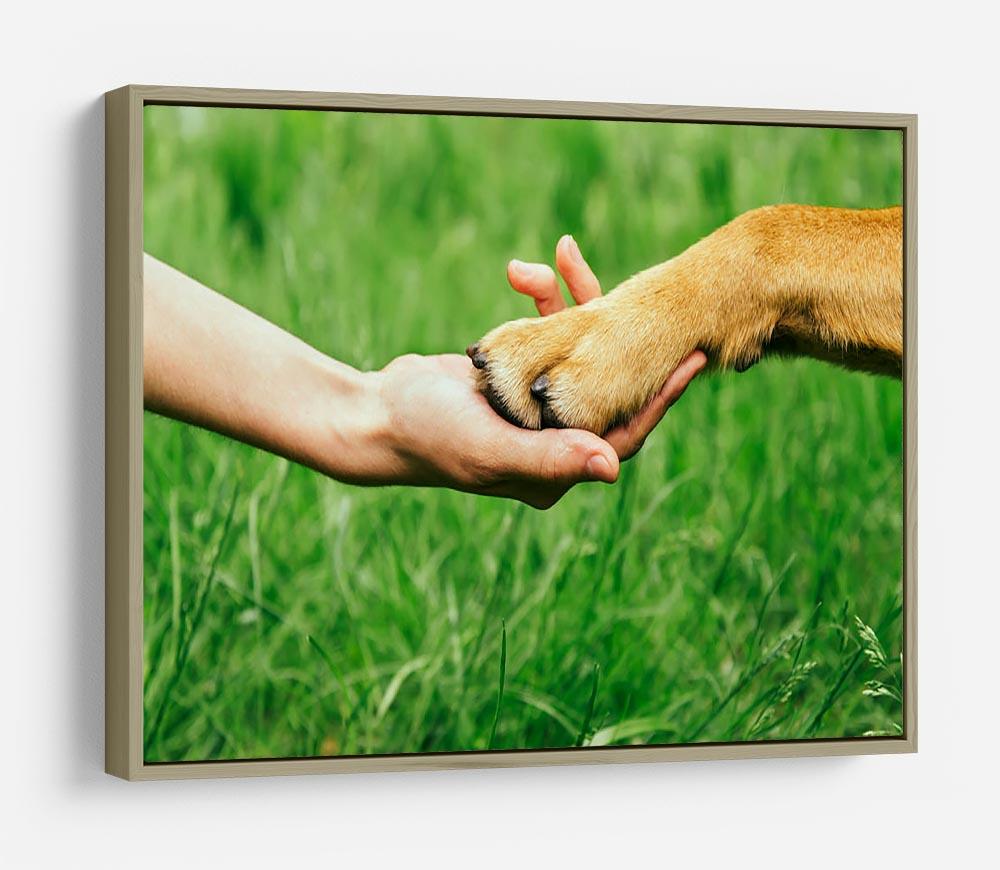 Dog paw and human hand are doing handshake HD Metal Print - Canvas Art Rocks - 8