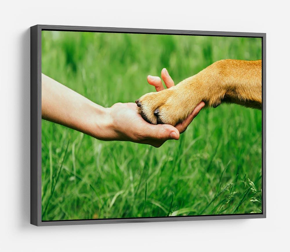 Dog paw and human hand are doing handshake HD Metal Print - Canvas Art Rocks - 9