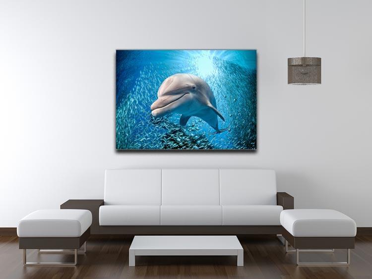 Dolphin underwater on ocean Canvas Print or Poster - Canvas Art Rocks - 4