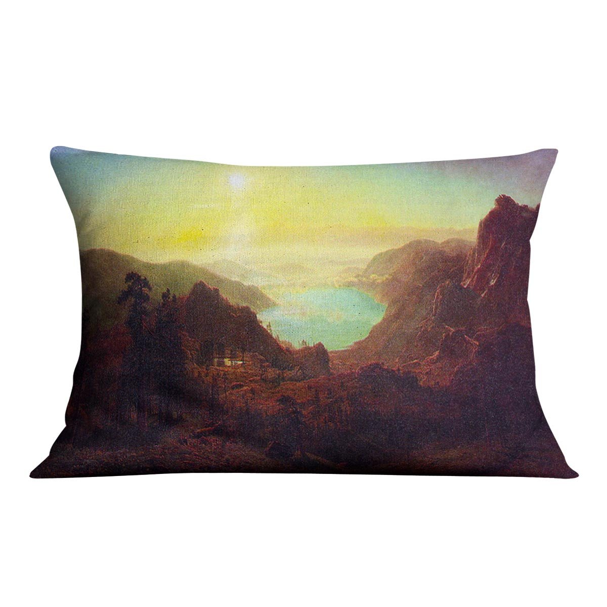 Donner Lake 2 by Bierstadt Cushion - Canvas Art Rocks - 4