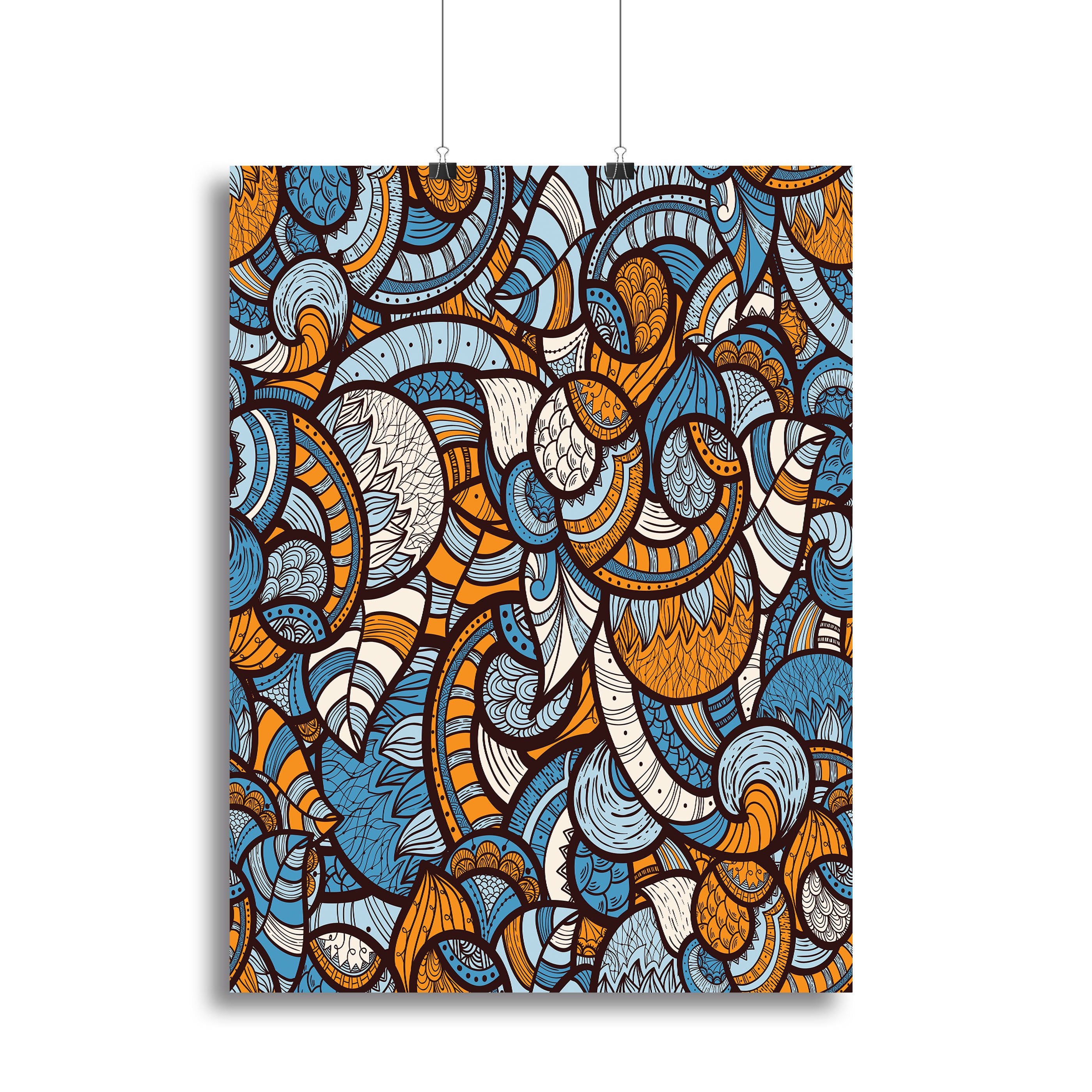 Doodle bright floral pattern Canvas Print or Poster
