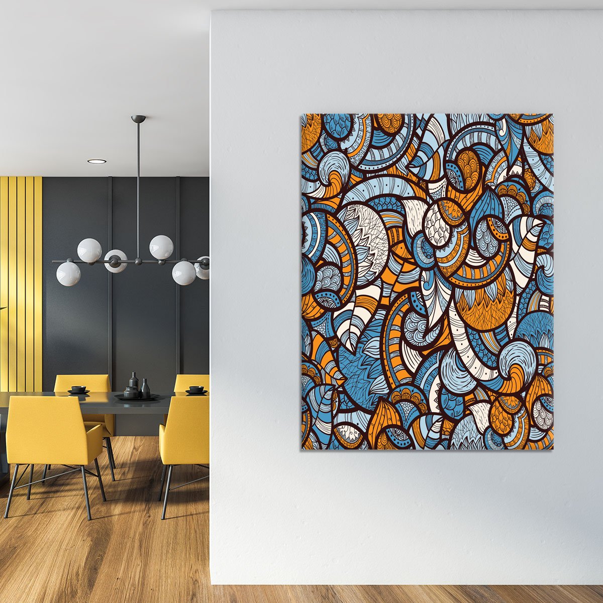 Doodle bright floral pattern Canvas Print or Poster