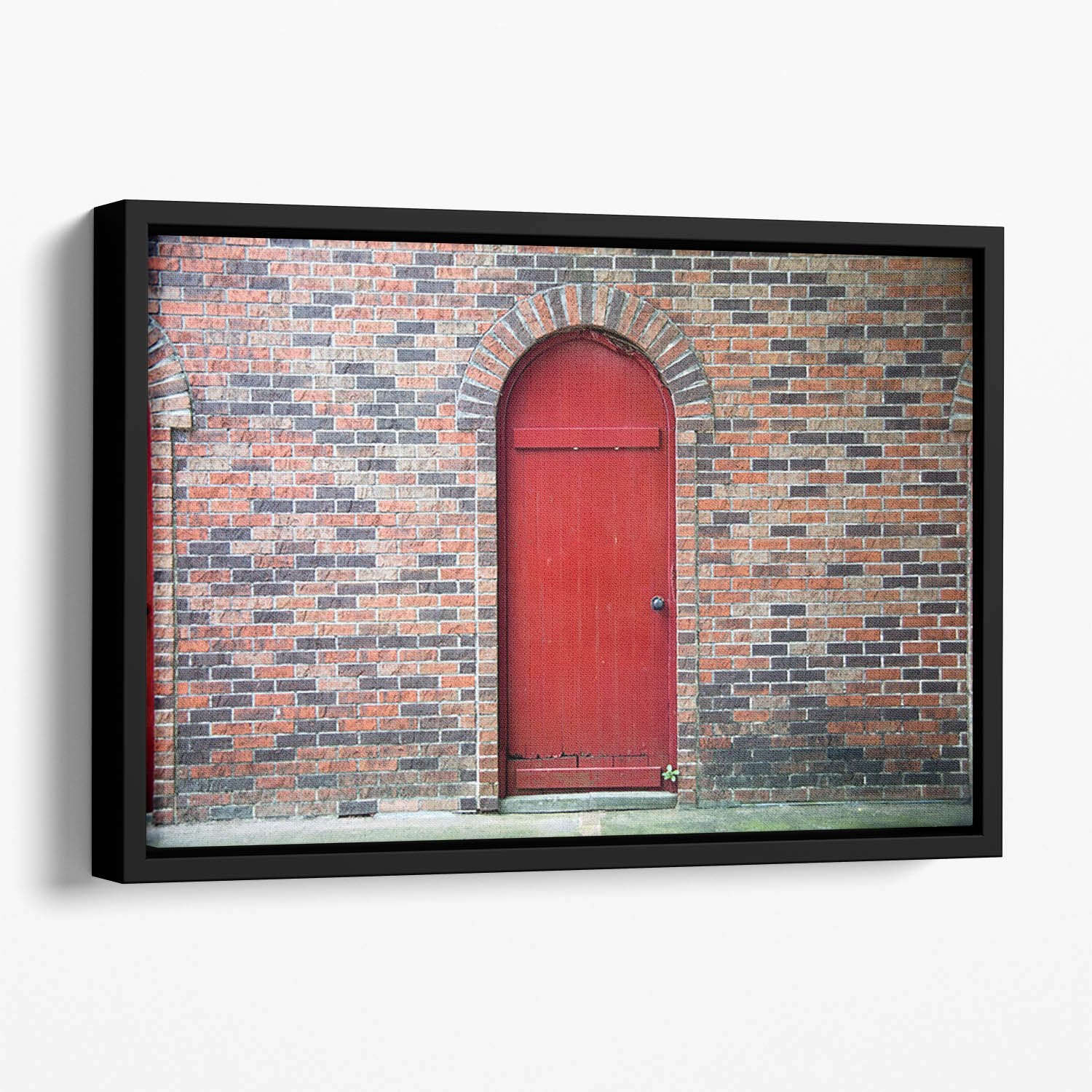 Door wall of wild west Floating Framed Canvas