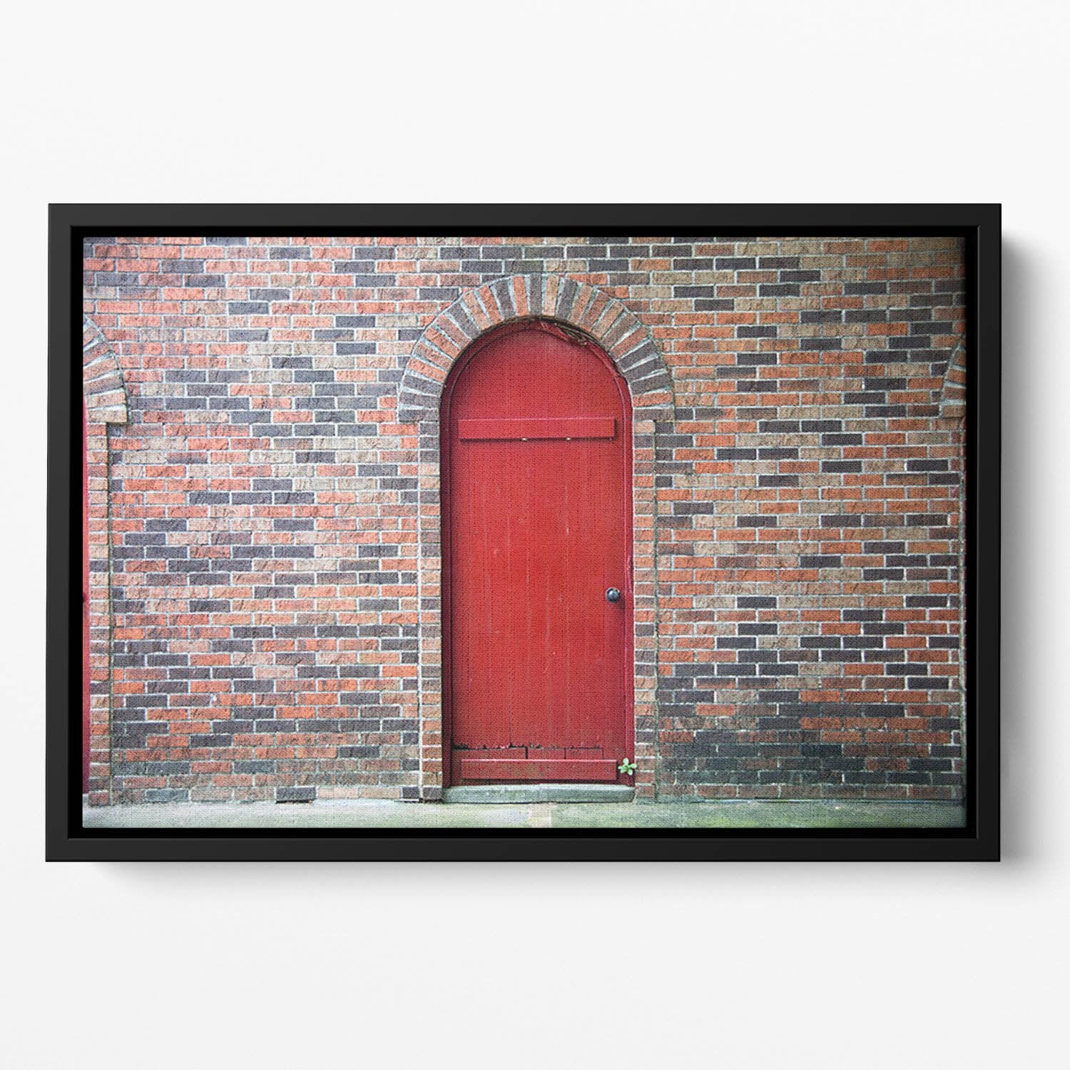 Door wall of wild west Floating Framed Canvas