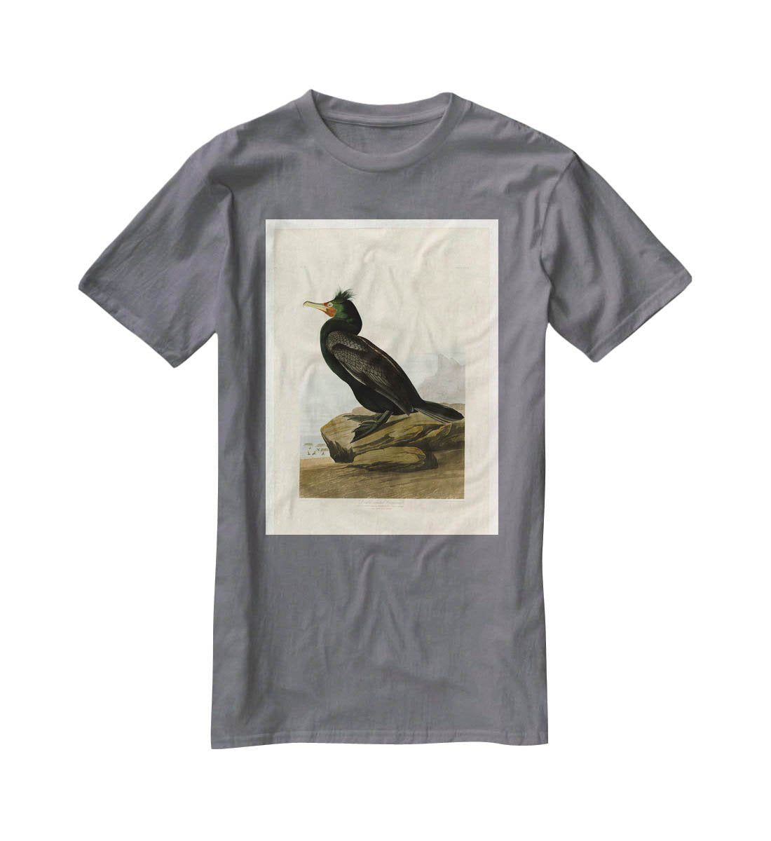 Double crested Cormorant by Audubon T-Shirt - Canvas Art Rocks - 3