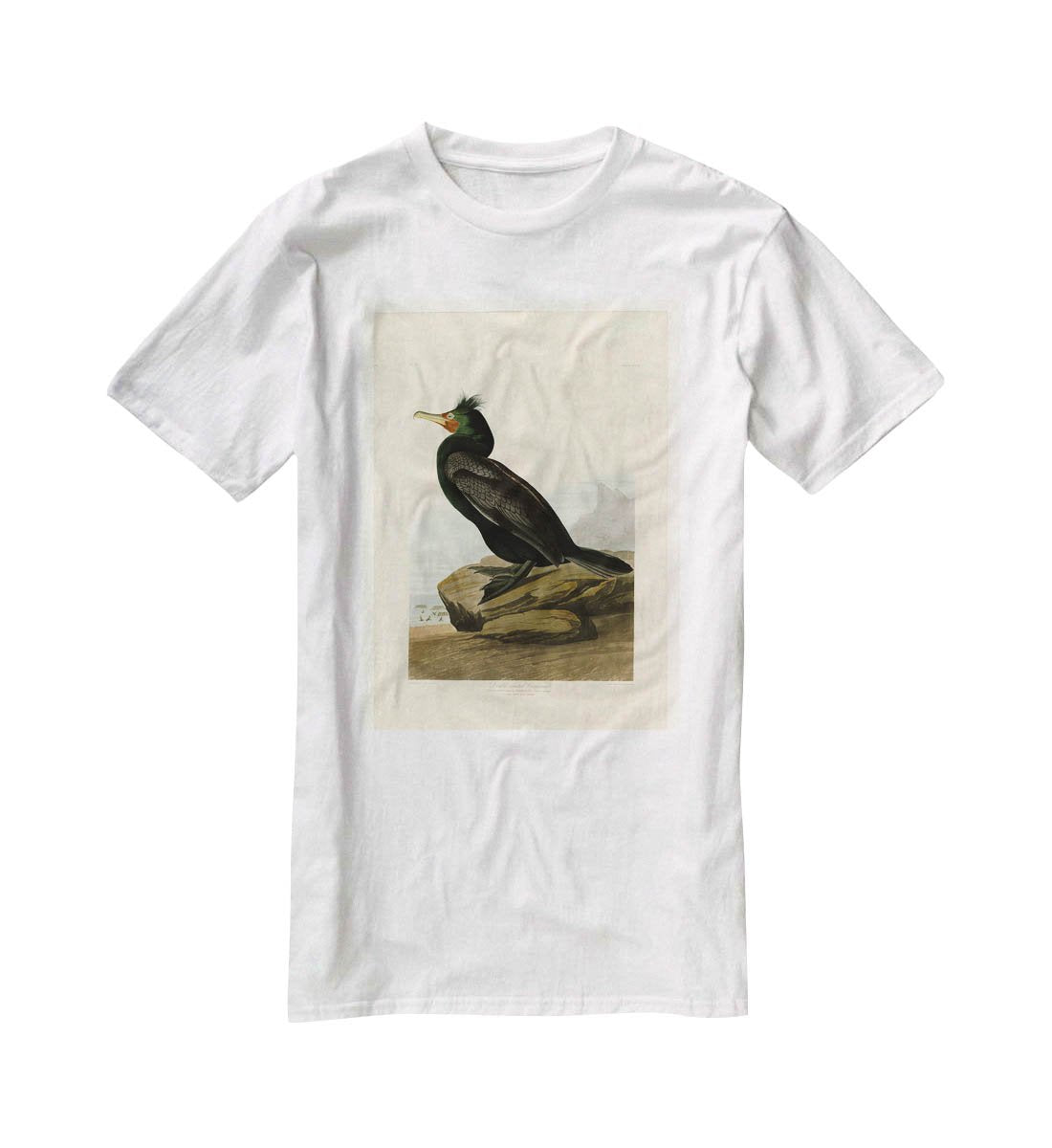 Double crested Cormorant by Audubon T-Shirt - Canvas Art Rocks - 5