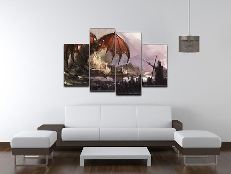 Dragon 4 Split Panel Canvas  - Canvas Art Rocks - 3