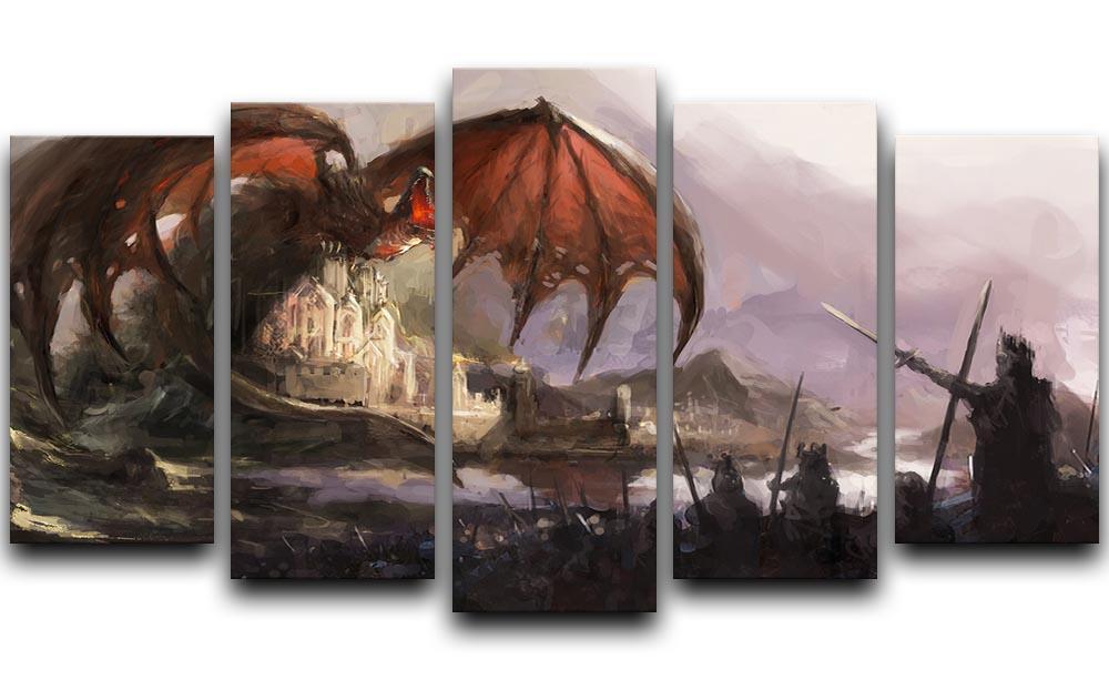 Dragon 5 Split Panel Canvas  - Canvas Art Rocks - 1