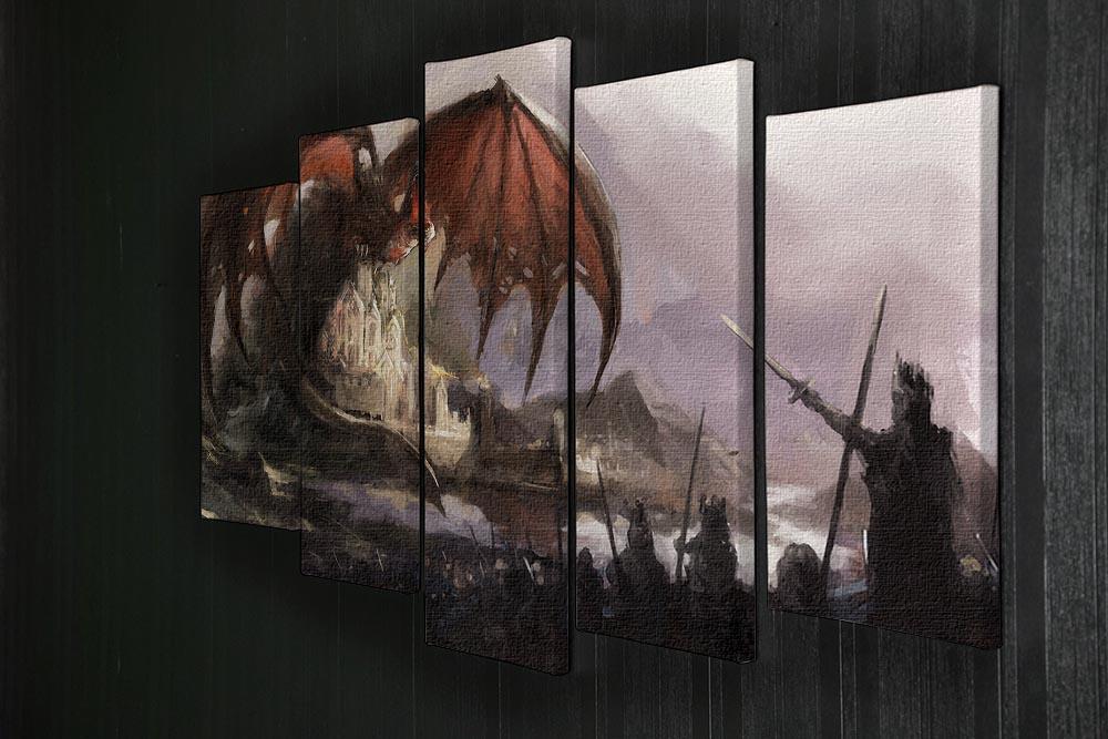 Dragon 5 Split Panel Canvas  - Canvas Art Rocks - 2