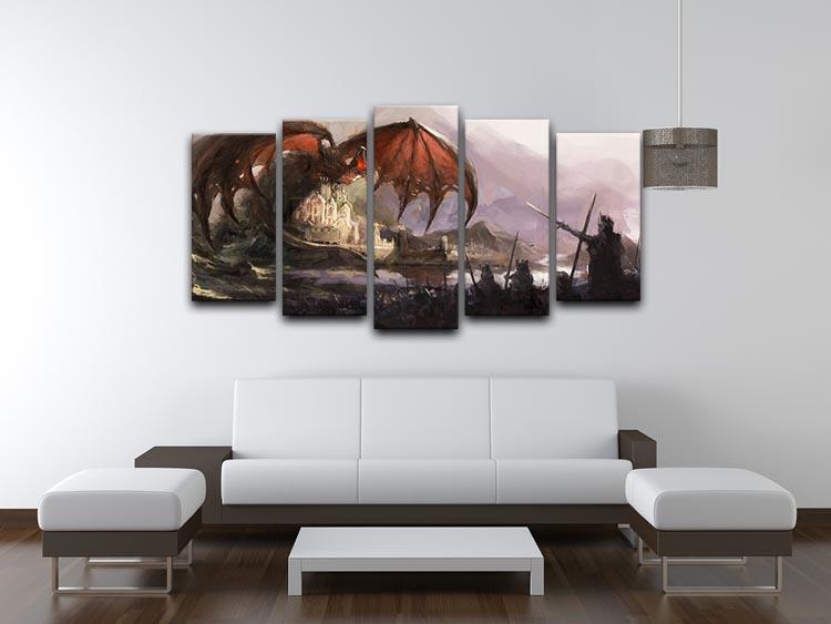 Dragon 5 Split Panel Canvas  - Canvas Art Rocks - 3