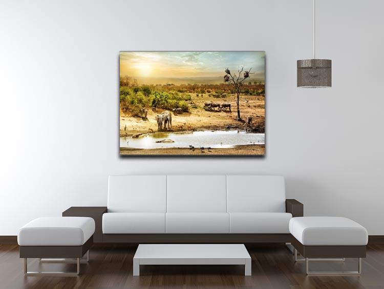 Dreamy scene of common South African safari Canvas Print or Poster - Canvas Art Rocks - 4