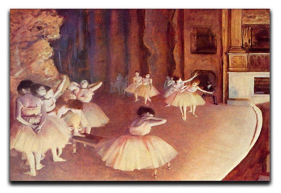 Dress rehearsal of the ballet on the stage by Degas Canvas Print or Poster - Canvas Art Rocks - 1