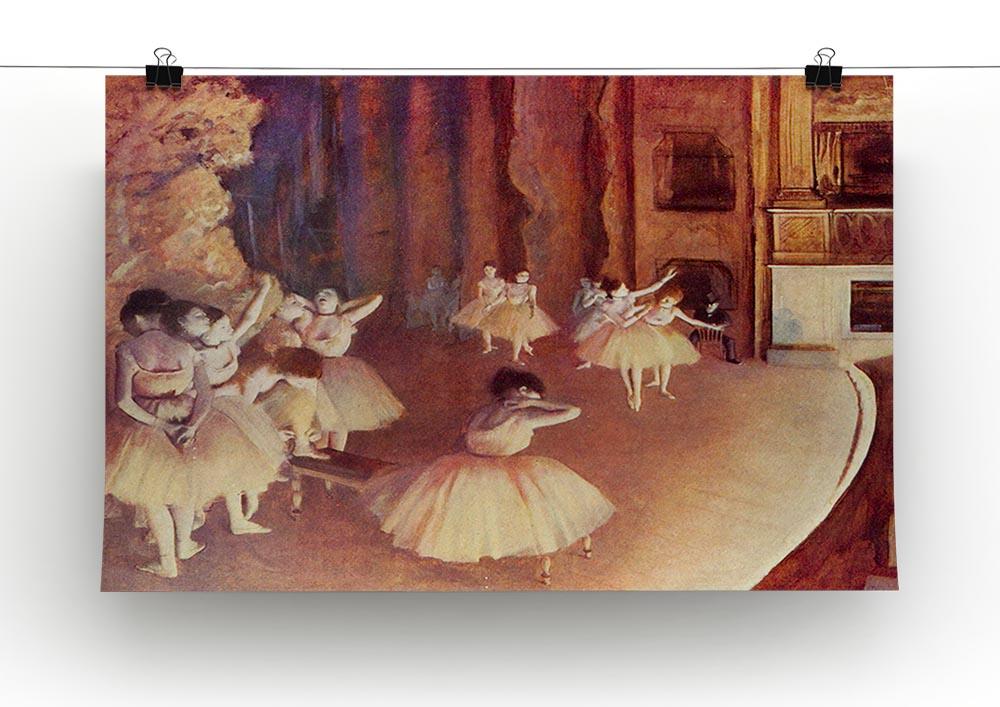 Dress rehearsal of the ballet on the stage by Degas Canvas Print or Poster - Canvas Art Rocks - 2