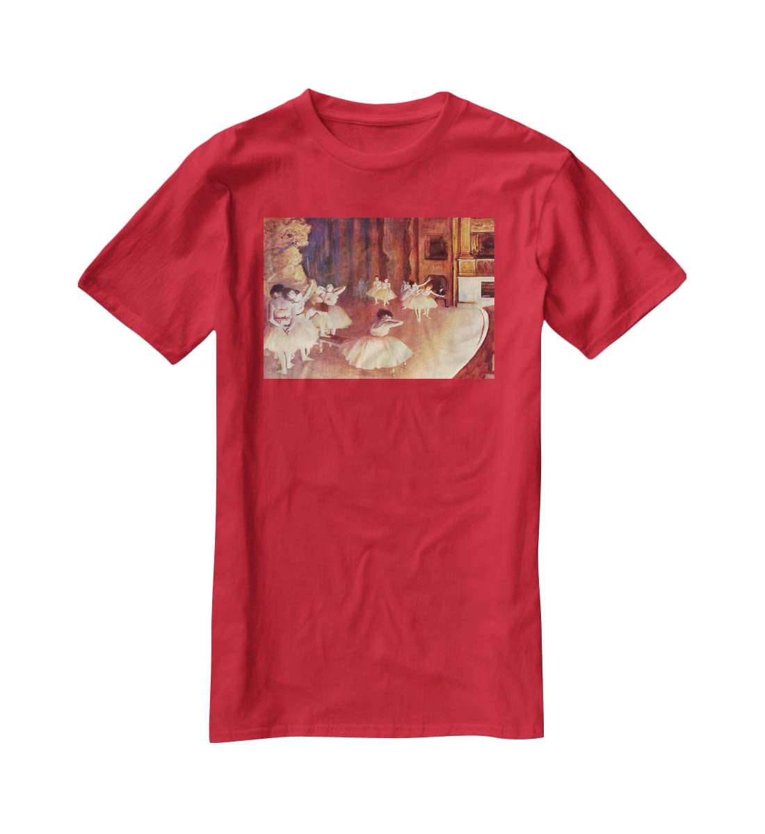 Dress rehearsal of the ballet on the stage by Degas T-Shirt - Canvas Art Rocks - 4