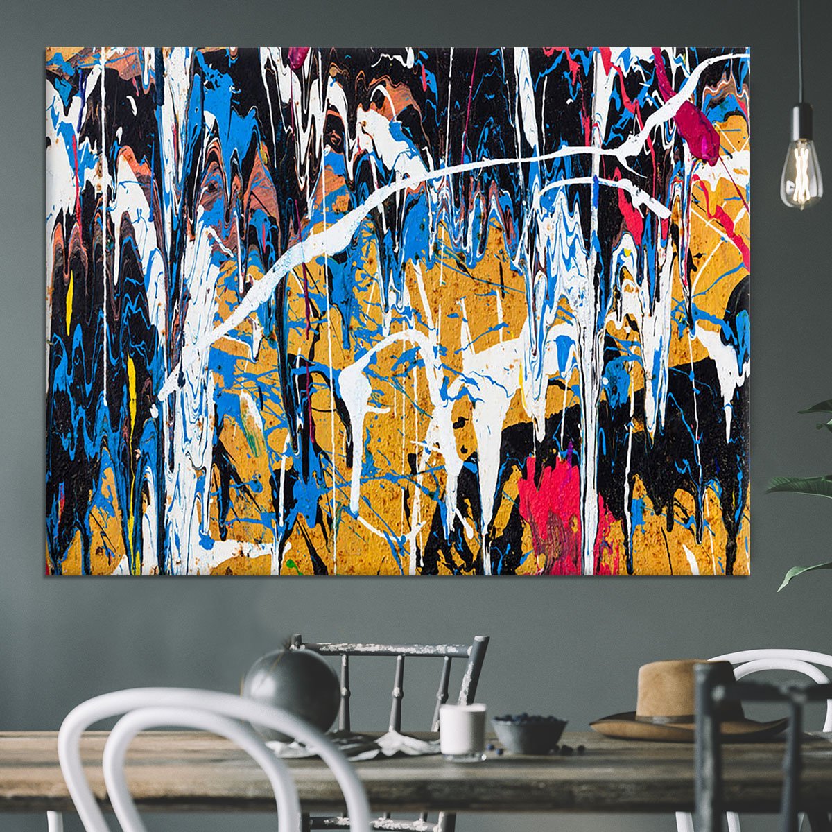 Dripping paint graffiti Canvas Print or Poster