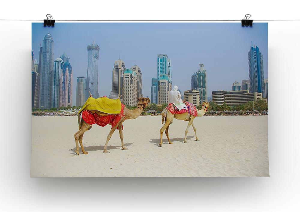 Dubai Camel on the town scape backround Canvas Print or Poster - Canvas Art Rocks - 2