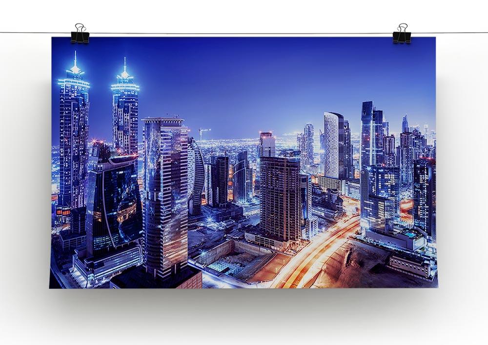 Dubai downtown night scene UAE Canvas Print or Poster - Canvas Art Rocks - 2