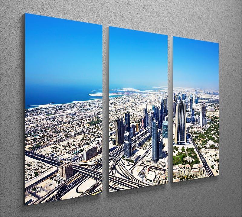 Dubai downtown top view 3 Split Panel Canvas Print - Canvas Art Rocks - 2