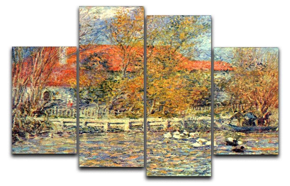 Duck pond by Renoir 4 Split Panel Canvas  - Canvas Art Rocks - 1