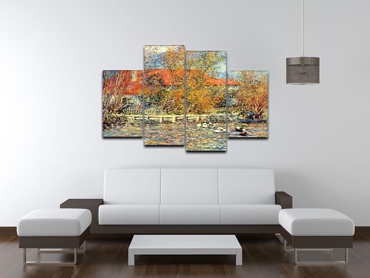 Duck pond by Renoir 4 Split Panel Canvas - Canvas Art Rocks - 3
