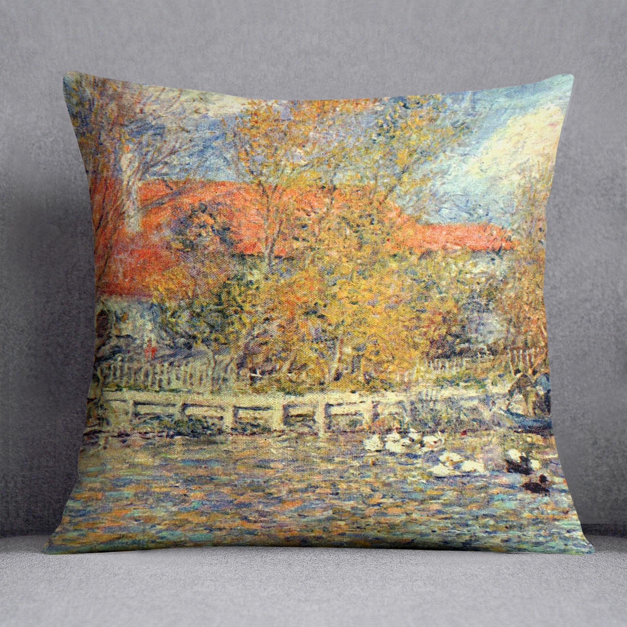 Duck pond by Renoir Throw Pillow