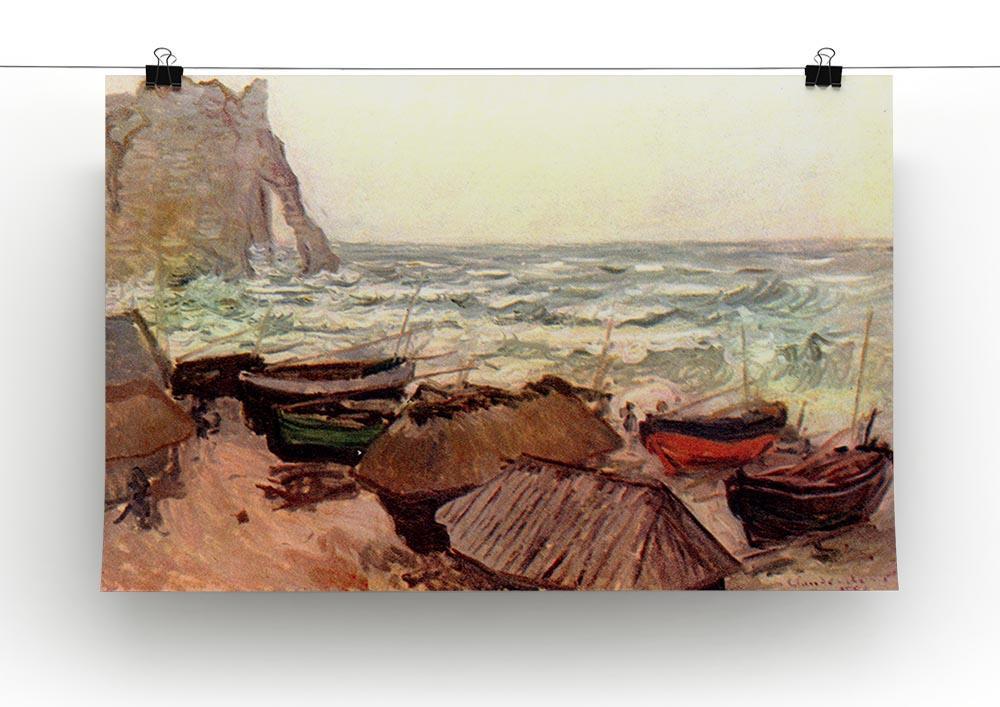 Durchbrochener rock at Etretat by Monet Canvas Print & Poster - Canvas Art Rocks - 2