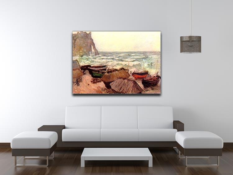 Durchbrochener rock at Etretat by Monet Canvas Print & Poster - Canvas Art Rocks - 4