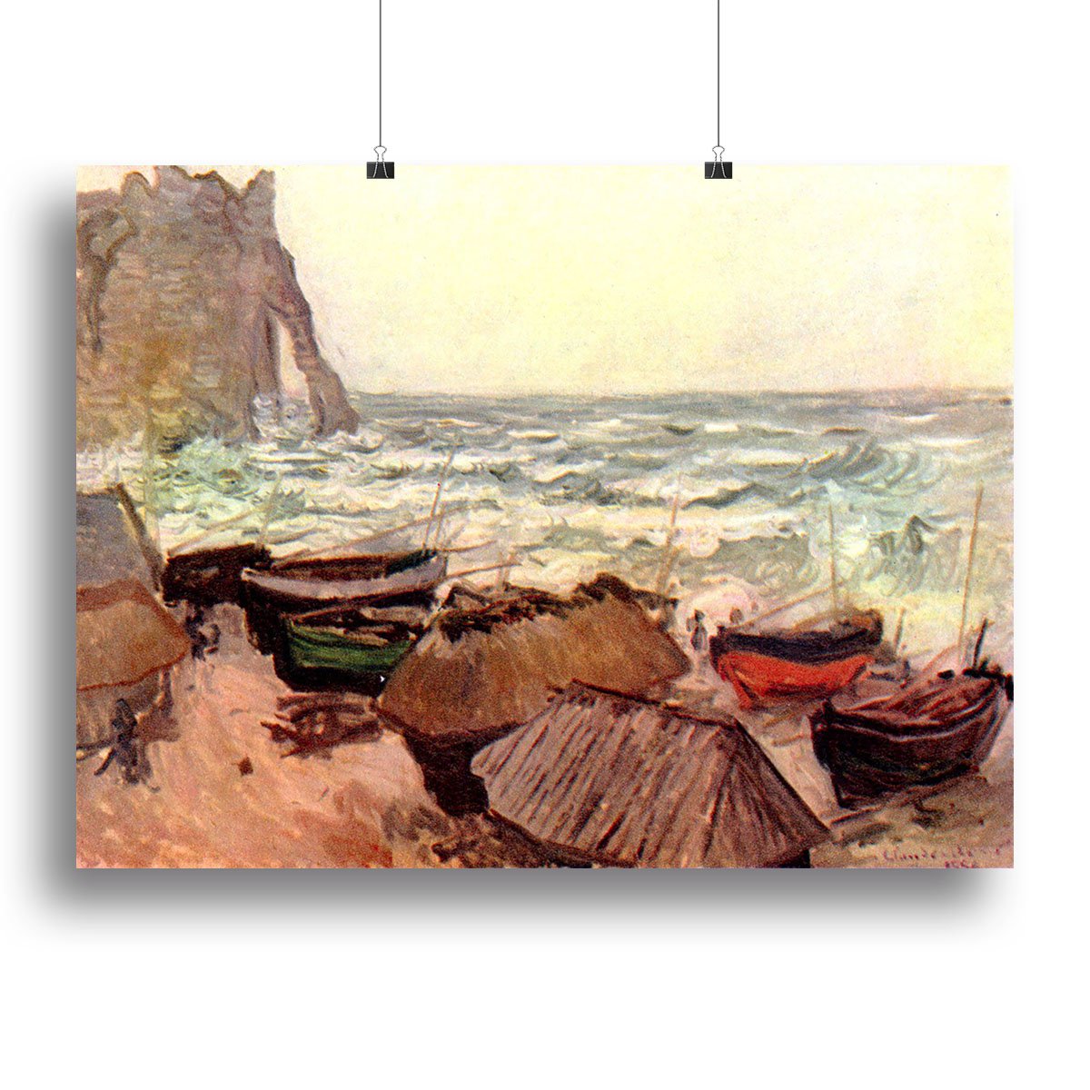 Durchbrochener rock at Etretat by Monet Canvas Print or Poster