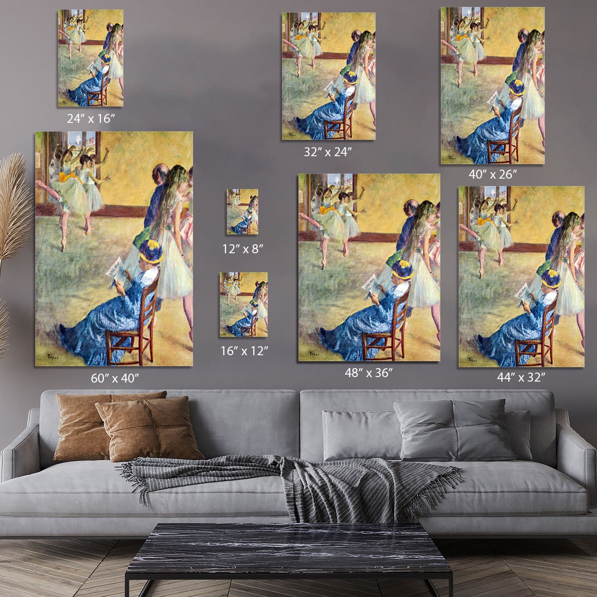 During the dance lessons Madame Cardinal by Degas Canvas Print or Poster