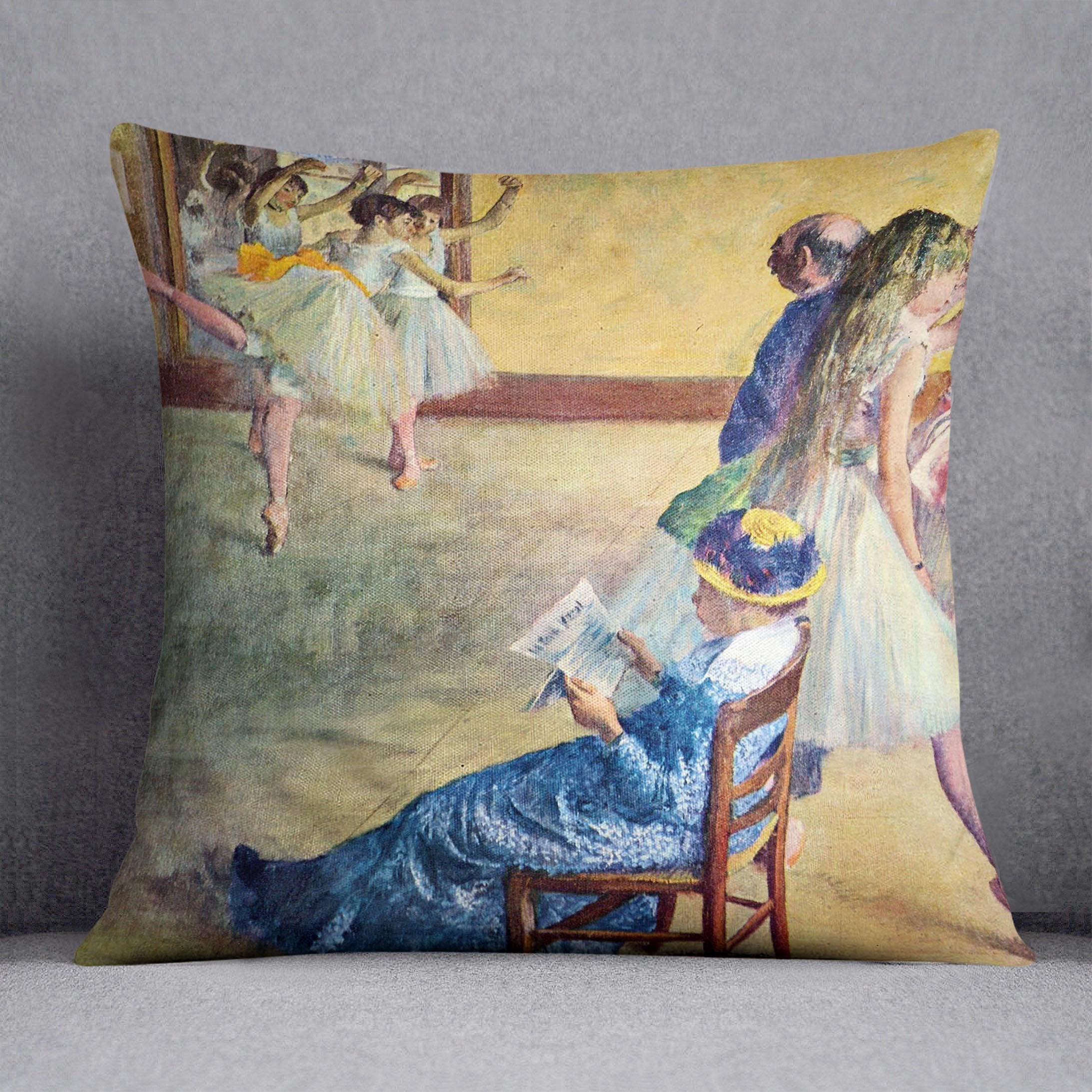 During the dance lessons Madame Cardinal by Degas Cushion