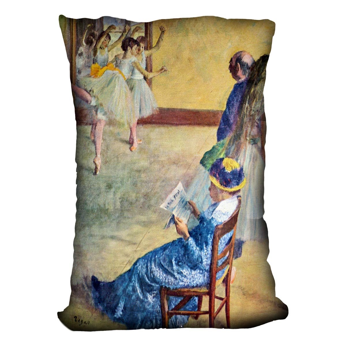 During the dance lessons Madame Cardinal by Degas Cushion