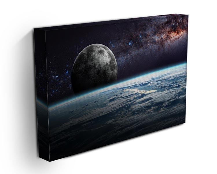 Earth Moon and Stars Canvas Print or Poster - Canvas Art Rocks - 3