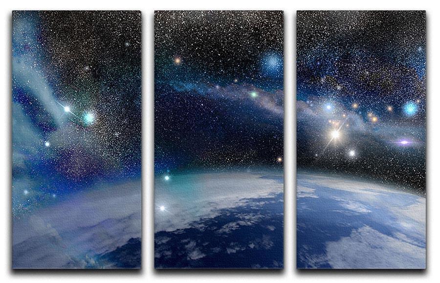Earth in a Cosmic Cloud 3 Split Panel Canvas Print - Canvas Art Rocks - 1
