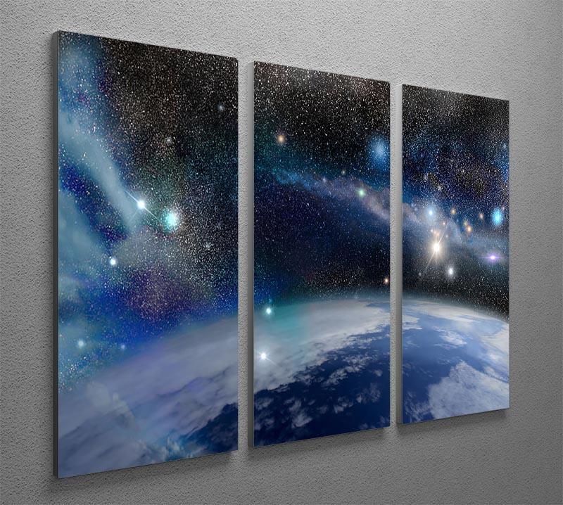 Earth in a Cosmic Cloud 3 Split Panel Canvas Print - Canvas Art Rocks - 2